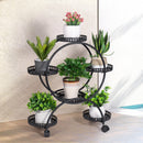 The Six Holders | Six-Tier Rolling Metal Plant Stand with Locking Casters