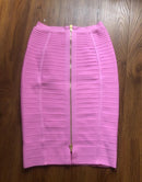 16 Farben XL XXL Sexy Uni Reißverschluss Orange Blau Schwarz Rot Weiß Pink Bandage Rock Damen Elastisch Bodycon Sommer Bleistiftrock 58cm