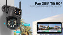 4K 8MP HD WLAN PTZ Kamera Outdoor 4MP Dual-Objektiv Dual-Bildschirm KI Auto-Tracking IP Kamera CCTV Audio Videoüberwachung P2P iCSee