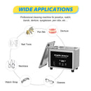 60W Ultrasonic Bath 0.8L Cleaning Machine with Degas Timer Jewelry Brush Glasses