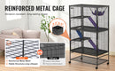 SucceBuy 64.6" Rolling Metal Ferret Cage Large 4-Tier Critter Nation Cage Small Animal Cage for Rats Hamster Guinea Chinchilla