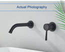 Black Basin Faucet Wall Mounted Gold 360° Rotating Bathroom Sink Faucets Embedded Hot Cold Water Mixer Tap Dual Hole Basin Crane