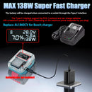 BAT618 Li-ion Battery Charger Adapter Converter Power Bank USB Type-C Fast Charger for Bosch 18V Li-ion Battery Replace AL1820CV