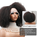 Afro Kinky Curly Lace Front Wig Natural Color Afro Bob Human Hair Natural Hairline 13X4X2 250% Density Short Human Hair Wigs