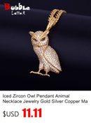 Gold Color Star Shape Pendant Street Necklace Copper Plated Charm Cubic Zircon Men's Hip Hop Rock Jewelry