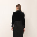 AP 2025 New Arrival Women Autumn Velvet Patchwork Dress Elegant Lady Maxi Dress Fashion