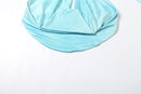 Whatiwear Metal Seashell Decoration Tank Tops Women Bandage Halter Swing Collar Backless Summer Holiday Beach Style Ruched Vests