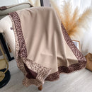 New Luxury Cashmere Plaid Leopard  Scarf Winter Women Pashmina Shawls Warm Blanket Wraps Female Thick Scarves Bufanda Scarves