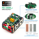 TPCELL New PD100W 8Ah/10Ah For MAKITA 18V with USB-C Connector 21700 Tabless cells Replacement Battery Power Tools Li-ion
