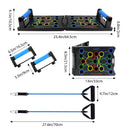 Multifunction Push Up Board, 24-in-1 Portable Strength Training Equipment,Home Workout Fitness Board with Resistance Bands