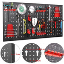 117x55cm Metall-Lochwand-Organizer mit Haken 17-teiliges Set, Garagen-Aufbewahrungsbehälter und Werkzeug-Lochwand-Organizer zur Wandkontrolle