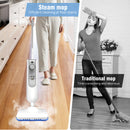 12-IN-1 Elektrischer Dampfmopp mit um 120 Grad drehbarem Kopf zur Bodenreinigung, 5000 W Dampfreiniger, 400 ml Wassertank, Handmopp