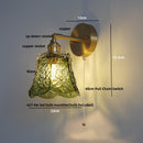 The Verdigris | Green Glass LED Wall Sconce with Pull Chain Switch