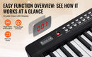 SucceBuy 88 Key Digital Piano Keyboard Semi Weighted Keys Full Size Electric Portable Keyboard Piano Set 1000Tones for Beginners