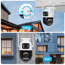 12MP PTZ WiFi IP Kamera Dual-Objektiv 2.8mm -12mm 8X Zoom 4K Outdoor AI Menschliche Verfolgung CCTV Audio Heimüberwachungskamera