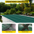 SucceBuy Pool Safety Cover Rectangle Inground Pool Cover Green Mesh Solid Pool Safety Cover For Winter Safety Swim Pool Cover