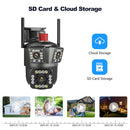 12MP 6K WLAN Überwachungskamera 8X Zoom Drei-Linsen-Überwachungskamera Auto-Tracking 8MP IP-Kamera Smart Home WLAN CCTV-Kamera
