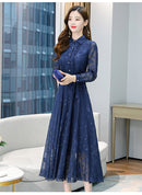 Elegantes rosa Midikleid 2023 Herbst Winter Vintage Unifarbenes Freizeit Chiffon Maxikleid Damen Bodycon Party Schwarzes Nacht Hochzeitskleid
