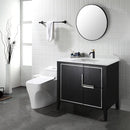 EZANDA Einhand-Badezimmerarmatur aus Messing mit aufklappbarem Waschbeckenablauf und Wasserhahn-Zuleitungen, mattschwarz mit gebürstetem Gold