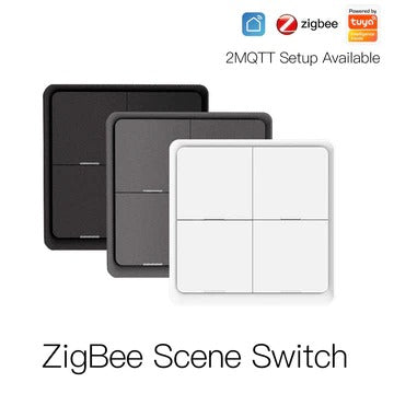 Interruptor de luz con batería inteligente ZigBee Interruptores de botón pulsador de escena Control múltiple