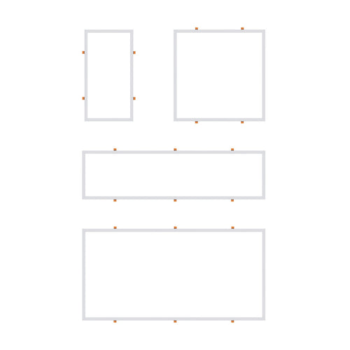 Recessed aluminum frame for white LED panel