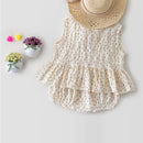 Conjunto de ropa de mamelucos para niñas sin mangas -2 piezas