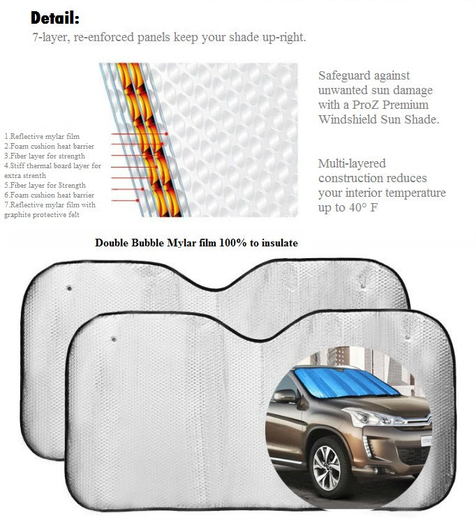 Auto fold-able windshield sunshade For Cars, SUV, and Truck