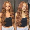 Tuneful Ginger Blonde Colored 13x4 5x5 HD Lace Front Closure Human Hair Wigs Body Wave Frontal Wigs