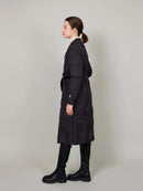ASSUAL | Quilted Patch Pocket Long Down Jacket With Belt