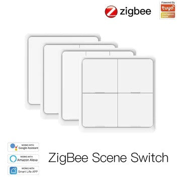 ZigBee Smart Batteriebetriebener Lichtschalter Szene Drucktastenschalter Multi-Control