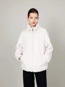 ASSUAL  Winter Warm High Neck Zipper Faux Fur Pocket Coat