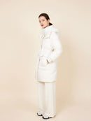 ASSUAL  Zipper Pockets Hooded Puffer Down Coat