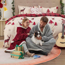 Sherpa Fleece Short Wearable Blanket Hoodie