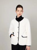 ASSUAL | Winter Warm Faux Fur Thick Overcoat Crew Neck Pocket Coat