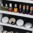 Jewelry Cabinet with Non-Full Mirror Wooden Floor Standing 4-Layer Shelf Storage Adjustable Mirror