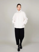 ASSUAL  Winter Warm High Neck Zipper Faux Fur Pocket Coat