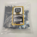 WAHSURE SELF ADHESIVE CABLE TIE MOUNTS WITH 6 INCH CABLE ZIP TIES BLACK DIY COMBINATION KIT (100+100 PACK) SQUARES 0.75X0.75 INCH FOR HOME, OFFICE