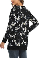 Women's Drop Long Sleeve Sweatshirt Tops Casual Crewneck Tunic Sweartshirts With Side Slits