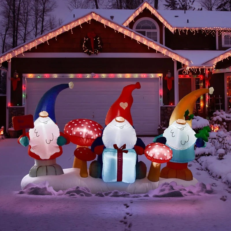 4' Ft Xmas Gnomes Holiday Inflatable