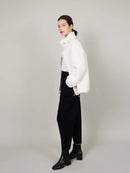 ASSUAL  Winter Warm High Neck Zipper Faux Fur Pocket Coat