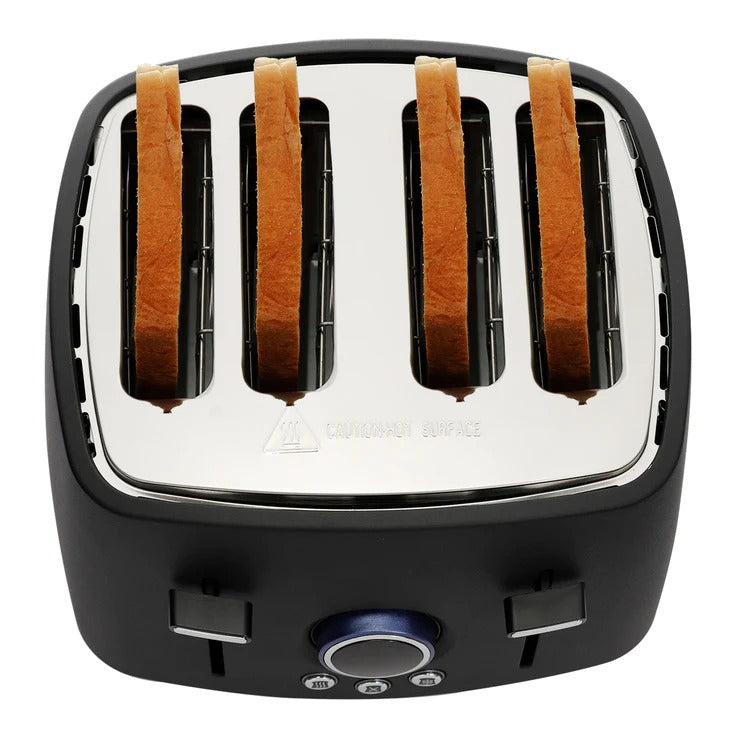 Cyetus 4-Scheiben-Toaster LED 9-Schatten-Einstellungen Retro Edelstahl 1600W