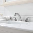 PARLOS Weit verbreiteter Zwei-Griff-Badezimmerarmatur mit Metall-Pop-Up-Ablauf und cUPC-Wasserhahn-Zuleitungen, Nickel gebürstet