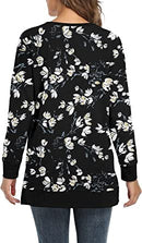 Women's Drop Long Sleeve Sweatshirt Tops Casual Crewneck Tunic Sweartshirts With Side Slits