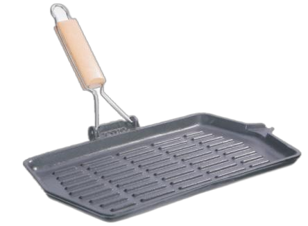 PRE-SEASONED CAST IRON  |  STEAK BBQ NON-STICK FRYING GRILL PAN