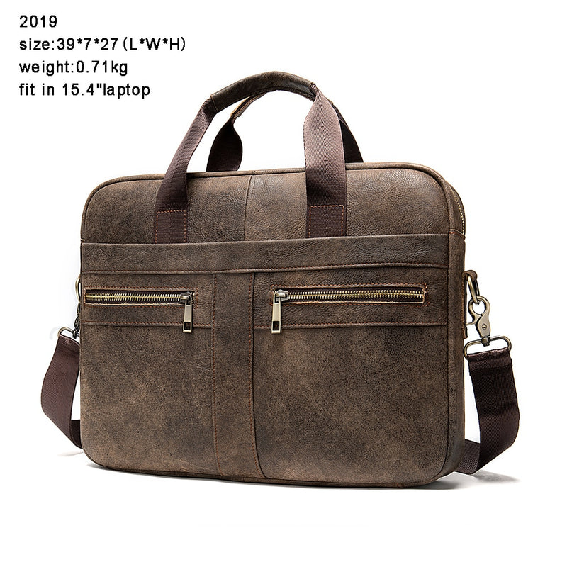 Bolso WESTAL, maletín de cuero genuino para hombre, bolso para ordenador portátil para hombre, bolso de cuero natural para hombre, bolsos de mensajero, maletines para hombre 2019