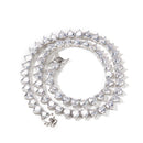 Vintage 7mm Heart Tennis Necklace For Women Cubic Zircon Iced Out Shiny Pnik Stones 3 Claw Chain Lovely Blingbling Jewelry Gift