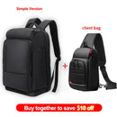 EURCOOL 17 Inch Laptop Backpack For Men Waterproof Functional with USB Charging Backpacks Male Business Men&