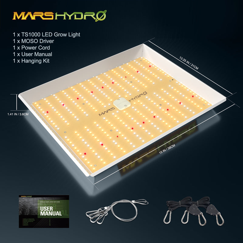 MarsHydro TS 1000W Dimmable Led Grow Light Full Spectrum Indoor Plant Hydroponic System with Grow Tent  Led Lamp quantum board