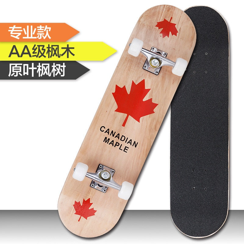 Jusenda Skateboard Double Rocker 80cm Boys Girls Mini Longboard Complete Teenagers Skate Board Maple Deck With Bearings Wheels