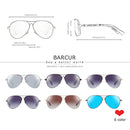 BARCUR Design Titanium Alloy Sunglasses Polarized Men&